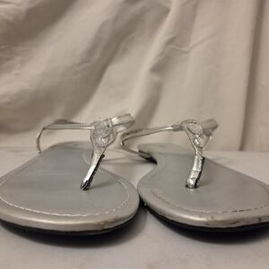 Metallic Silver Sandals by Fiomi